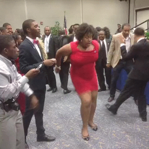 Lady In Red Rehearsed For Coffin Dance GIF