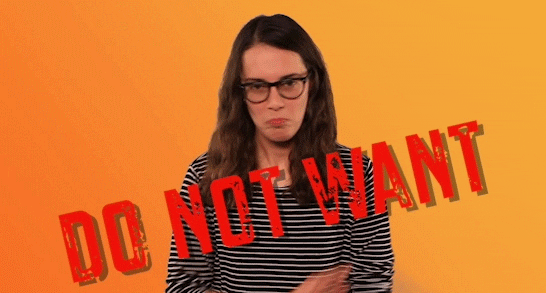 Lady In Stripe Dislike Reaction GIF