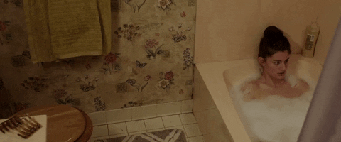 Lady Indulges In Relaxing Self Care Bubble Bath GIF