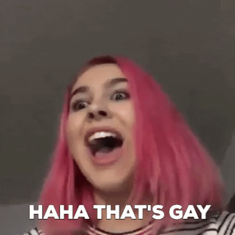 Lady Laughing Mocking Gay Meme GIF