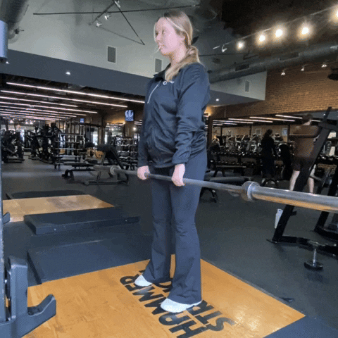Lady Lifts Barbell Row To Get Fit GIF