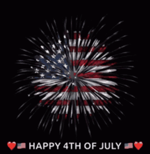 Lady McQueen Poster with American Flags and Fireworks