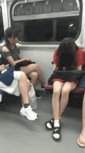 Lady On Train Pass Out GIF