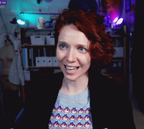 Lady Plotting Something GIF