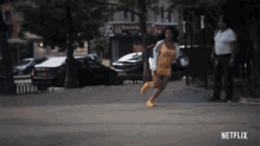 girl running away scared gif