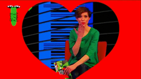 Lady Sending Kisses In Colorful Art GIF