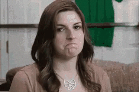 Lady Shaking Head No Nope GIF