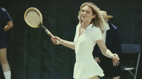 Lady Tennis Player Taking Perfect Swirl GIF
