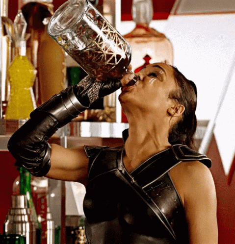 Lady Warrior Bottoms Up Shots GIF