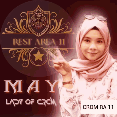 Lady Wearing Hijab in Front of Rest Area 11 Logo