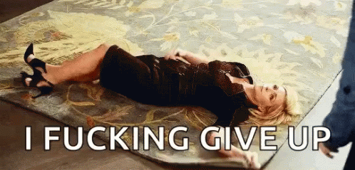 Lady Wrapping Herself I Give Up GIF
