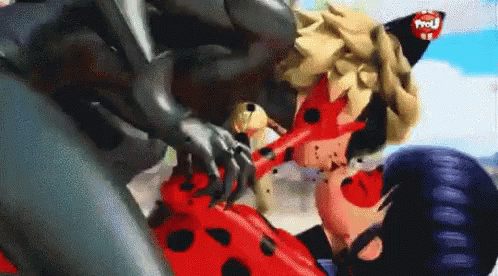 Adorable Ladybug Kissing Adrienne GIF