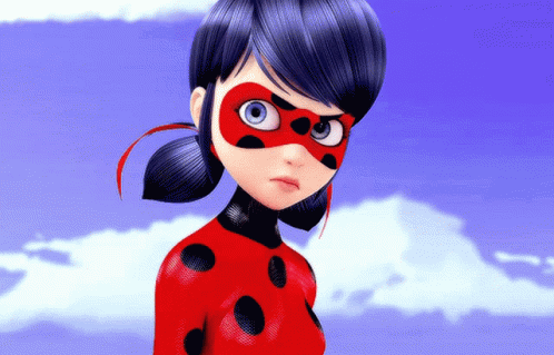 Ladybug Cartoon Character In Red Mask GIF