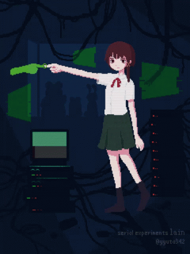 Lain Iwakura Anime Pointed Someone GIF