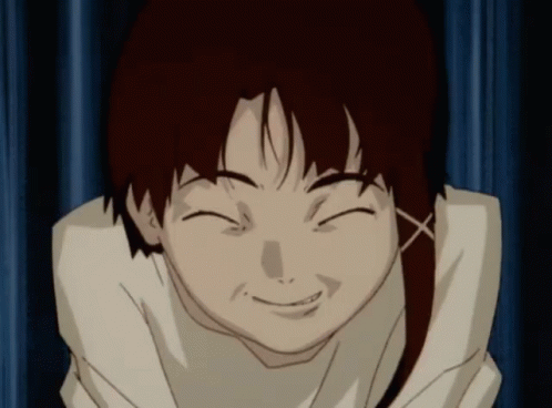 Lain Iwakura Anime Giggle GIF