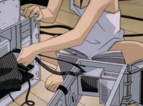 Lain Anime Repair Computer GIF