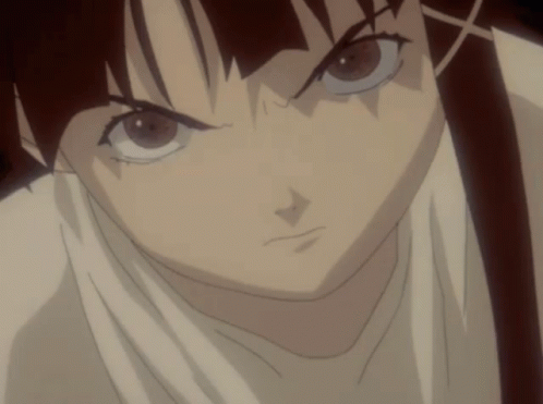 Lain Anime Looking Angry GIF