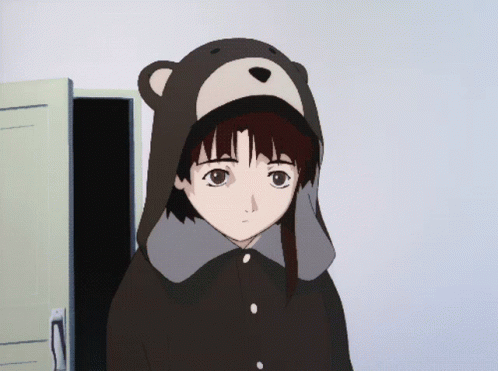 Lain Iwakura Anime Hood Off GIF