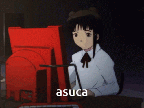 Lain Anime Using Computer Keyword GIF