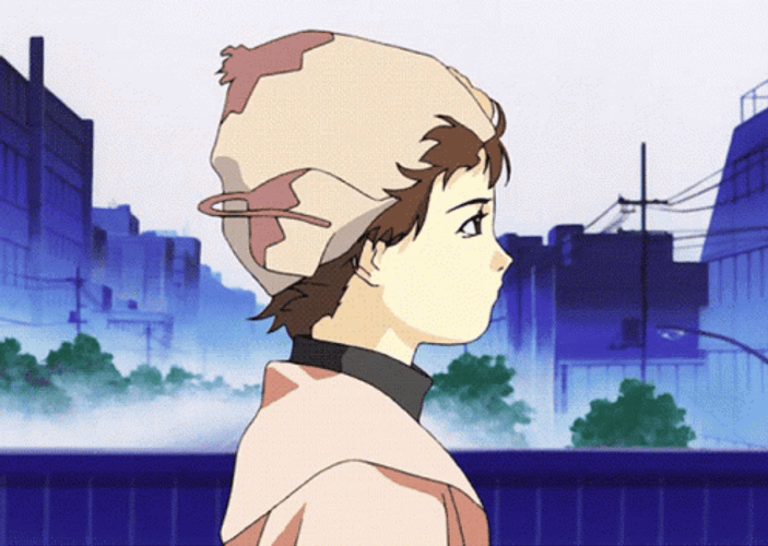 Lain Anime Hat Few Off GIF