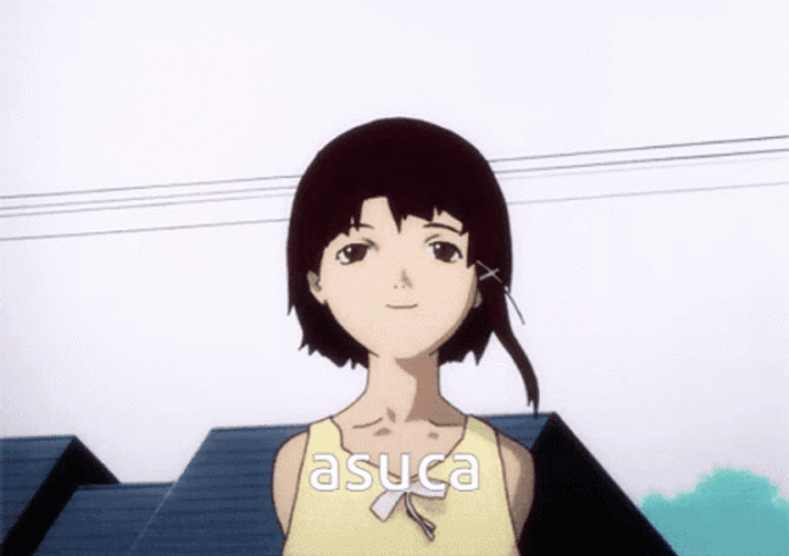 Lain Iwakura Anime At The Roof Top GIF