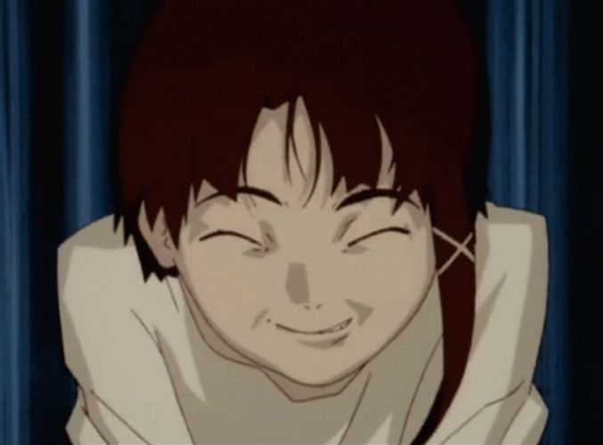 Lain Iwakura Anime Giggle GIF