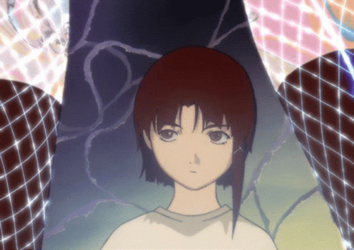 Lain Iwakura Anime Looking Serious GIF