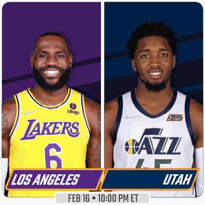 Lakers And Jazz Basketball Game February 16 GIF