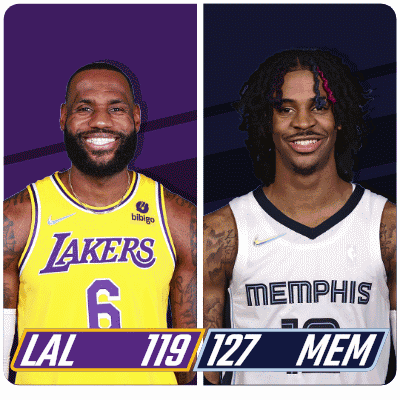 Lakers And Memphis Basketball Players GIF