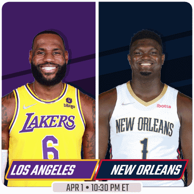 Lakers And New Orleans Basketball Game GIF