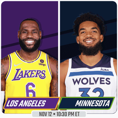 Lakers And Wolves Basketball Game GIF