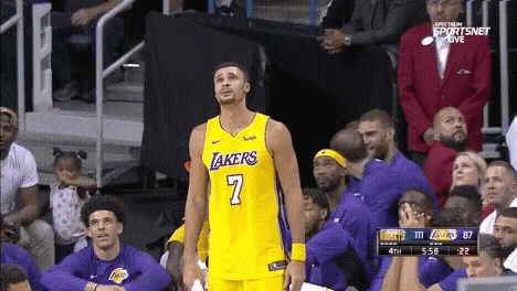 Lakers Basketball Player Before Crowd