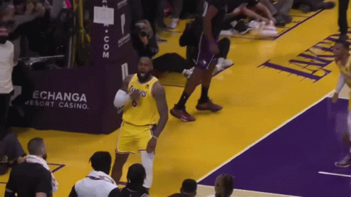Lakers Player Standing Near Echanga Casino GIF