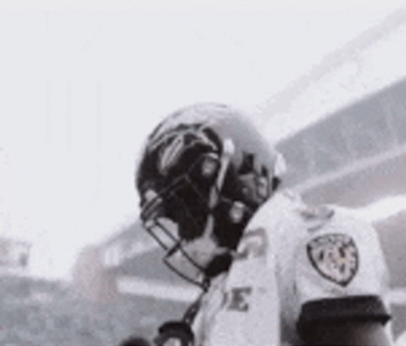 Lamar Jackson Looking Down Black And White GIF