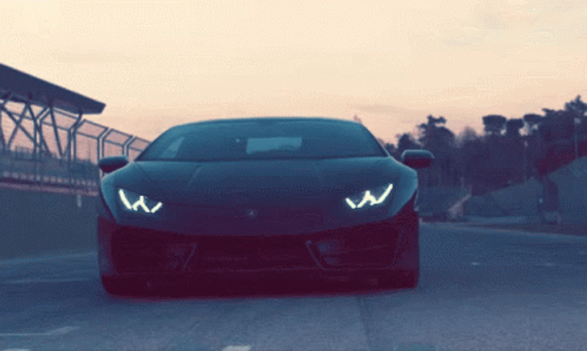 Lamborghini Black Huracan Sports Car GIF