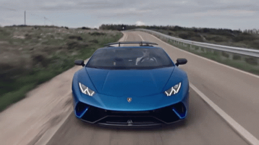Lamborghini Blue Sports Car Racing GIF