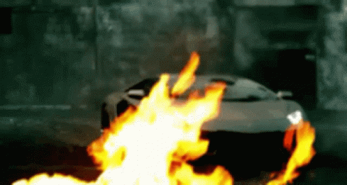 Lamborghini Car Explosion Flame GIF
