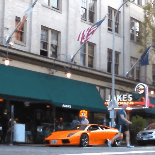 Lamborghini Sports Car Orange Parked GIF