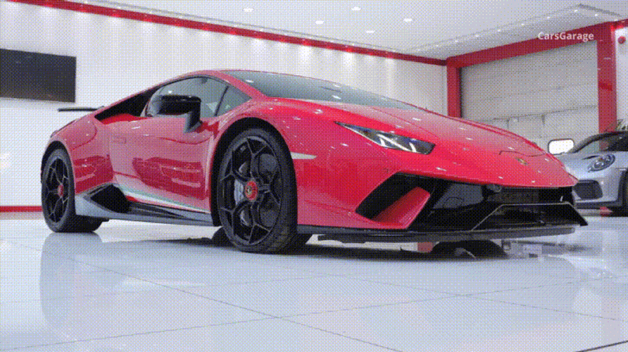 Lamborghini Sports Car Red Huracan GIF