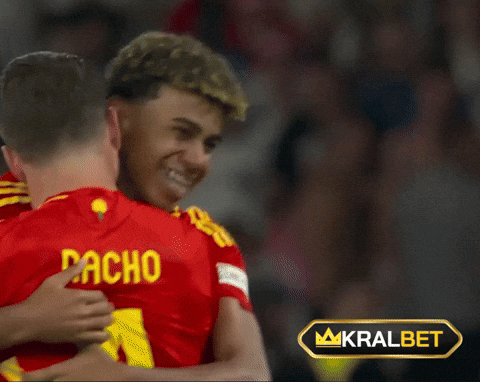 Lamine Yamal High Five Teammates GIF