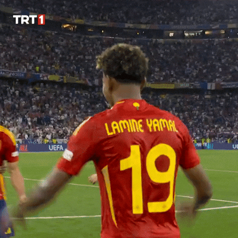 Lamine Yamal Hug His Teammates GIF