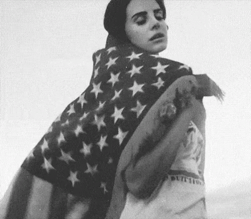Lana Del Rey American Flag Waving GIF