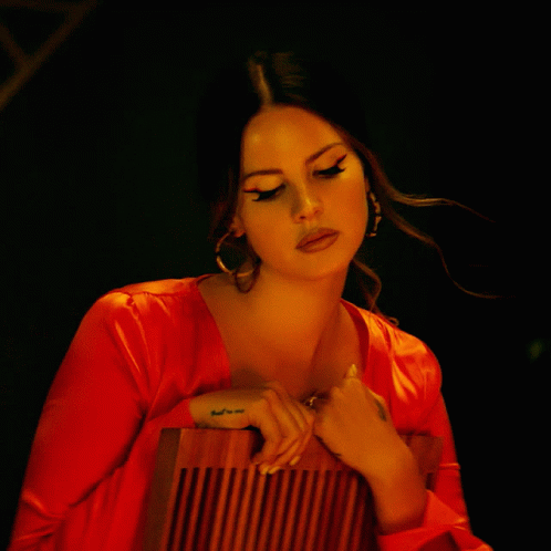 Lana Del Rey Fierce In Red GIF