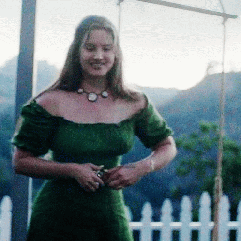 Lana Del Rey In Green Dress GIF