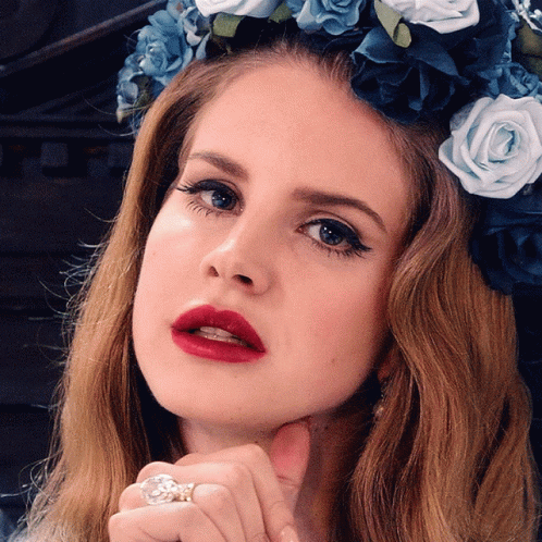 Lana Del Rey With Flower Crown GIF