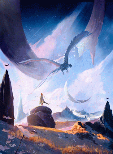 Landscape 3d Cartoon Dragon GIF