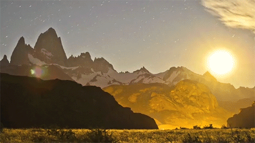Landscape Mountains Day Night GIF