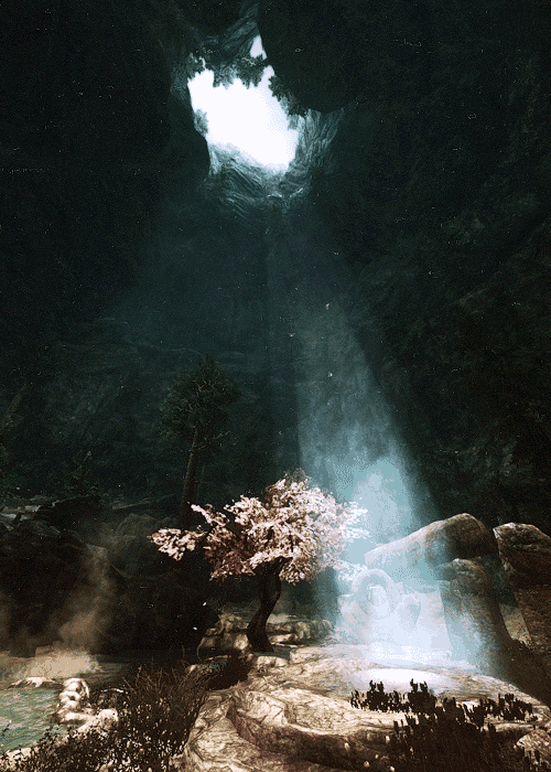 Landscape Underground Waterfalls GIF