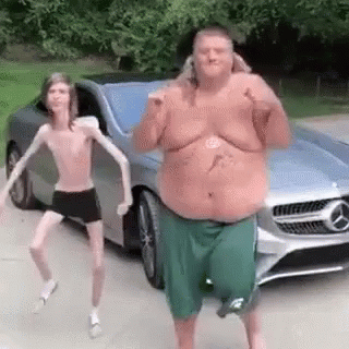 Lanky And Fat Guy Dancing GIF