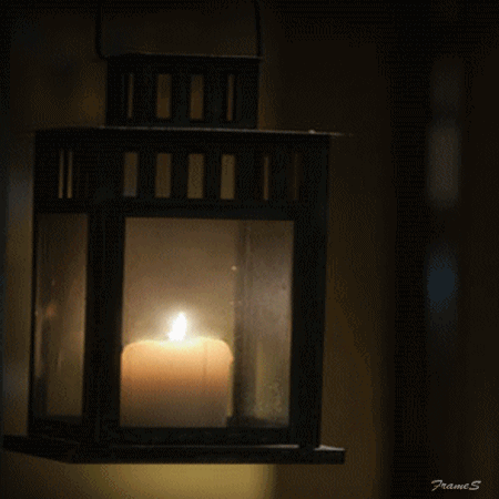 Lantern with Candle and Good Night